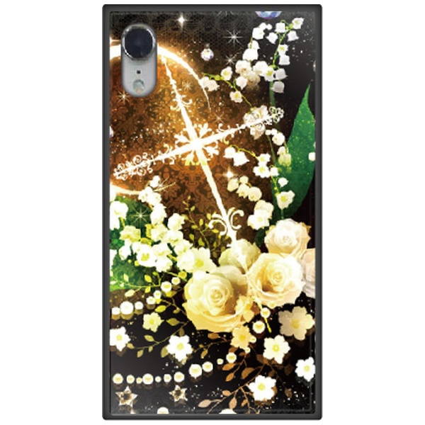  iPhone XR 6.1 幻想デザイン ガラスハイブリッド O. 白薔薇クロス