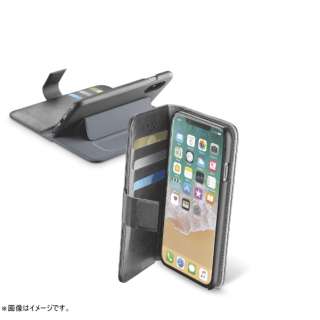 iPhone XS 5.8インチ用ケース Book Agenda スタンド・カード収納付き手帳型ケース ブラック BOOKAGENDAIPH8K