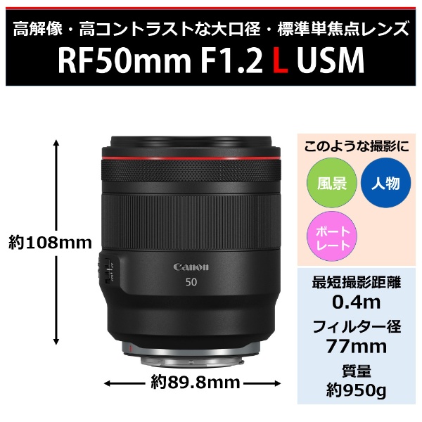 キャノン/Canon 単焦点標準レンズ RF50 F1.2L USM
