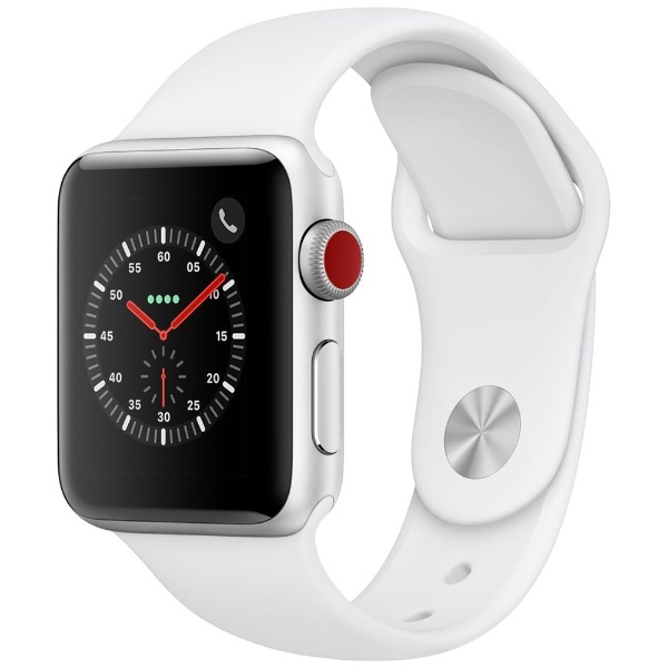 Apple Watch Series 3（GPS Cellularモデル）- 38mmシルバーアルミニウムケースとホワイトスポーツバンド  MTGN2J/A アップル｜Apple 