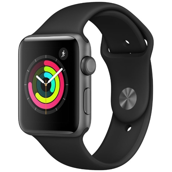 Apple Watch Series 3（GPSモデル）- 42mmスペースグレイアルミニウムケースとブラックスポーツバンド MTF32J/A アップル ｜Apple 通販