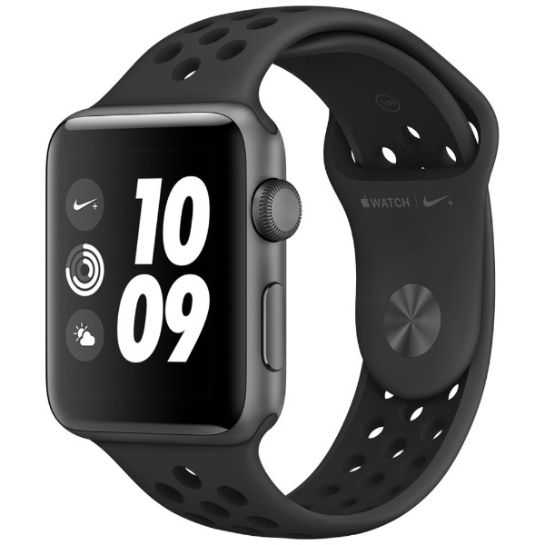 Apple Watch Nike+ Series 3（GPSモデル）- 42mmスペースグレイアルミニウムケースとアンスラサイト/ブラックNikeスポーツバンド  MTF42J/A アップル｜Apple 