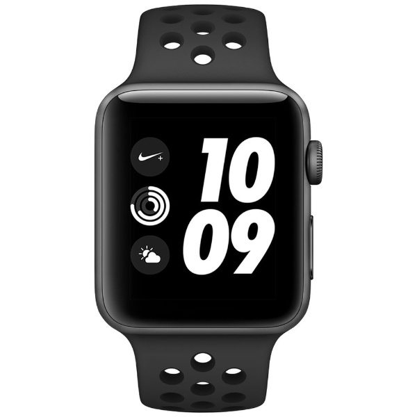 Apple Watch Nike+ Series 3（GPSモデル）- 42mmスペースグレイアルミニウムケースとアンスラサイト/ブラックNikeスポーツバンド  MTF42J/A アップル｜Apple 通販 | ビックカメラ.com