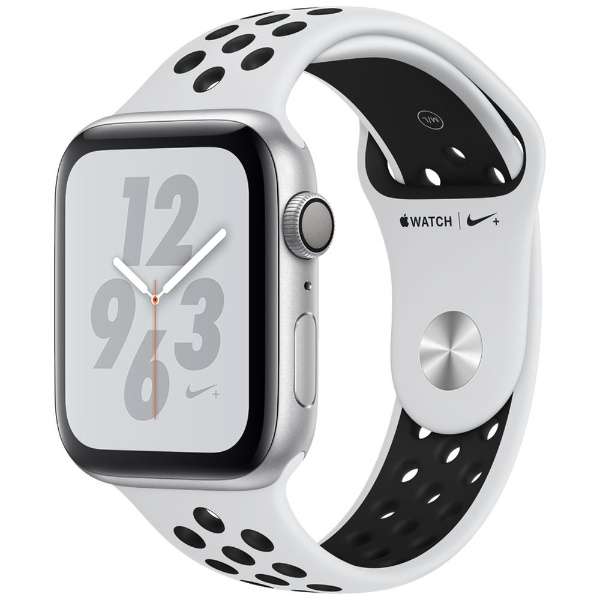 Apple Watch Nike+Series 4(ＧＰＳ型号)-44mm银铝包和纯的白铂/黑色Nike运动带MU6K2J/A_1