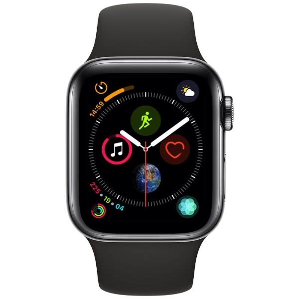 Apple Watch Series 4（GPS + Cellularモデル）- 40mm  スペースブラックステンレススチールケースとブラックスポーツバンド MTVL2J/A