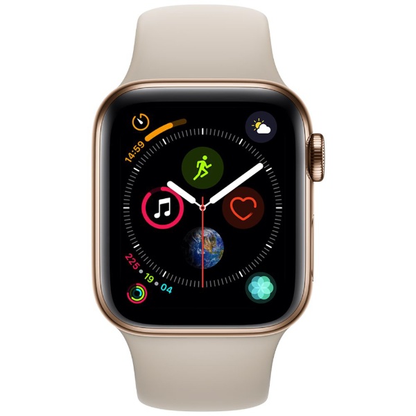 Apple Watch Series 4（GPS + Cellularモデル）- 40mm ゴールドステンレススチールケースとストーンスポーツバンド  MTVN2J/A