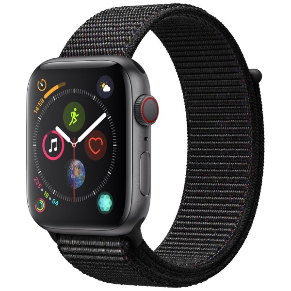Apple Watch Series 4（GPS + Cellularモデル）- 44mm スペースグレイアルミニウムケースとブラックスポーツループ  MTVV2J/A