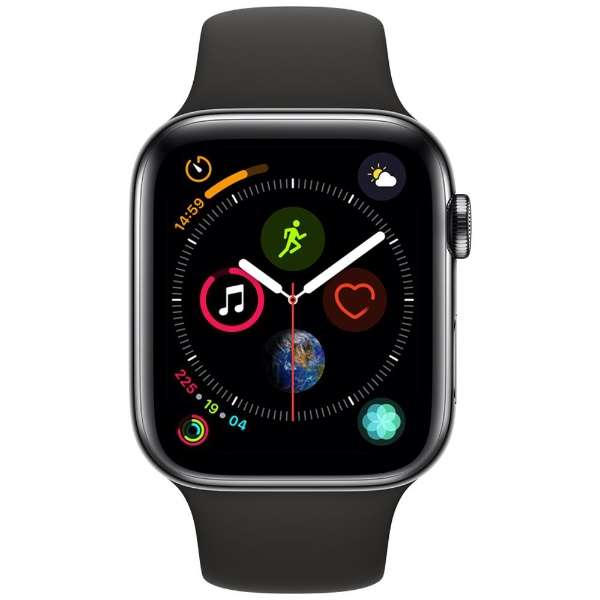 Apple Watch Series 4(ＧＰＳ+Cellular型号)-44mm空间黑色不锈钢包和黑色运动带MTX22J/A_2