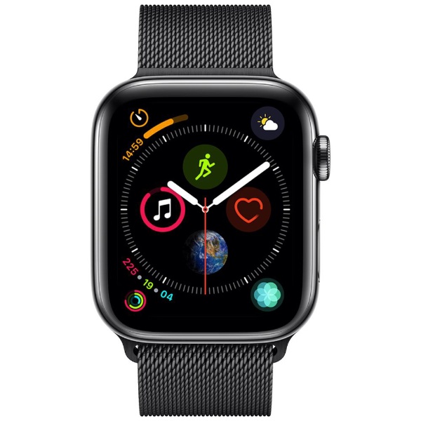 Apple Watch S4 44mm セルラー ブラックステンレス ミラネーゼ-