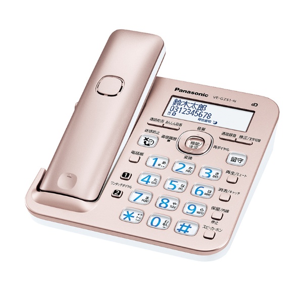 VE-GZ51DL 親機コードレス電話機 RU・RU・RU（ル・ル・ル） ピンク 