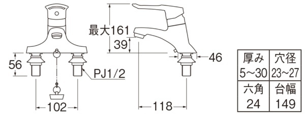 三栄 混合栓 ワンホール シングルレバー洗面 SANEI - 3