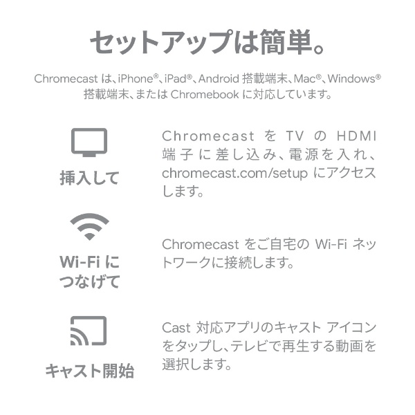 Chromecast GA00439-JP チャコール Google｜グーグル 通販