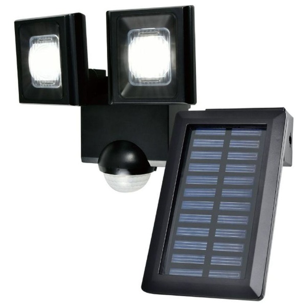 LEDセンサーライト ソーラー式 2灯 ELPA ブラック ESL-N112SL [白色 /ソーラー式]
