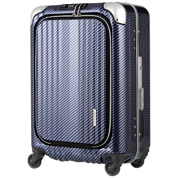 レジェンドウォーカー スーツケース ジッパー BLADE 機内持ち込み可 フロントオープン 6206-44-ラフカーボンネイビーシルバー