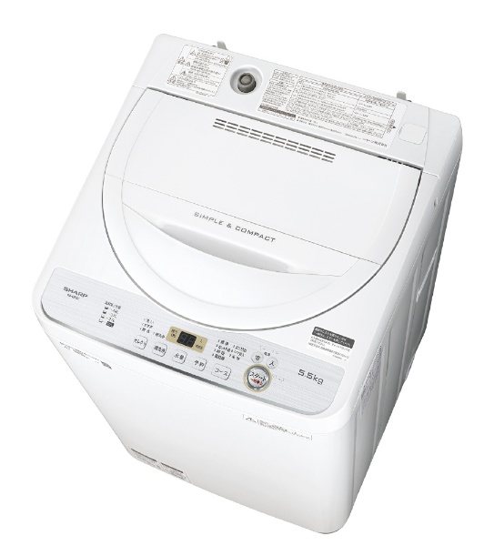 ES-GE5C-W 全自動洗濯機 ホワイト系 [洗濯5.5kg /乾燥機能無 /上開き 