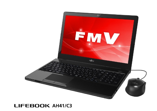 FMVA41C3B ノートパソコン LIFEBOOK AH41/C3 シャイニーブラック [15.6型 /Windows10 Home /AMD  Eシリーズ /Office HomeandBusiness /メモリ：4GB /SSD：256GB /2018年11月モデル]