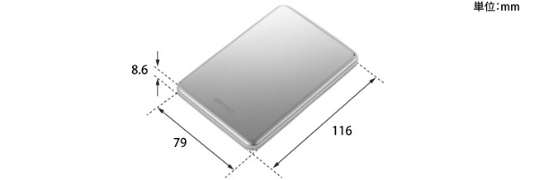 BUFFALO USB3.1(Gen.1)対応 アルミ素材&薄型ポータブルHDD 2TB