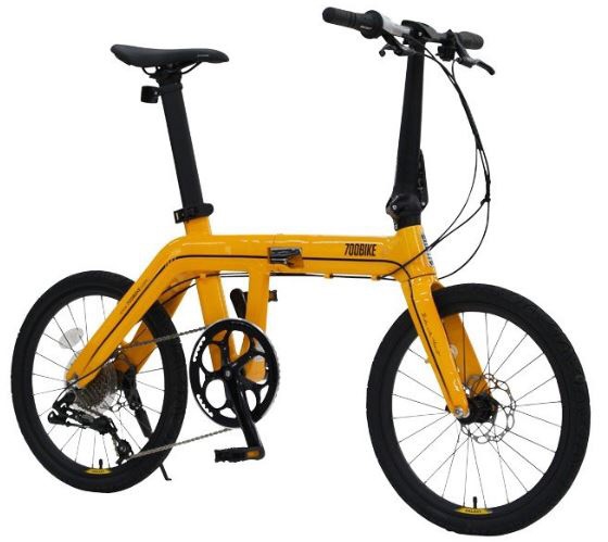 【eバイク】20型 折りたたみ自転車 7-Bike GALAXY Lite (イエロー/外装9段変速） 【キャンセル・返品不可】