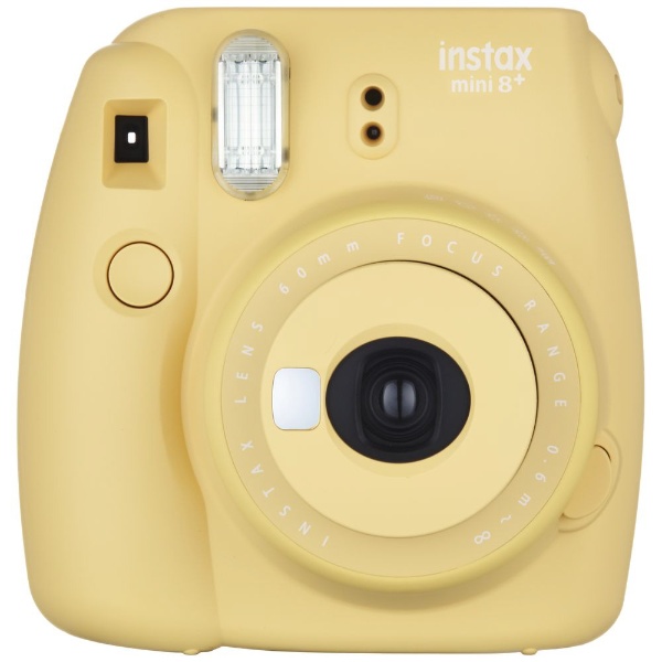 インスタントカメラ 『チェキ』 instax mini 8+（プラス） ハニ―　純正ショルダーストラップ付