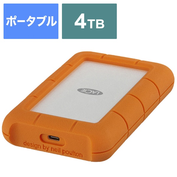 LaCie　Rugged Mini USB-C Portable Drive 4TB　STFR4000800　2EUAPA2EUAPA