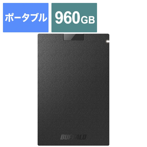BUFFALO バッファロー SSD-PG960U3-BA USB3.1(Gen1) ポータブルSSD 960GB ブラック