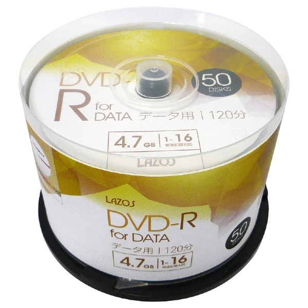 データ用DVD-R LAZOS 1-16倍速 L-DD50P [50枚 /4.7GB /インクジェットプリンター対応]  リーダーメディアテクノ｜Leader Media Techno 通販 | ビックカメラ.com