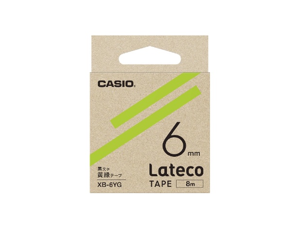 ラベルライターテープ Lateco（ラテコ） 黄緑 XB-18YG [黒文字 /18mm幅 