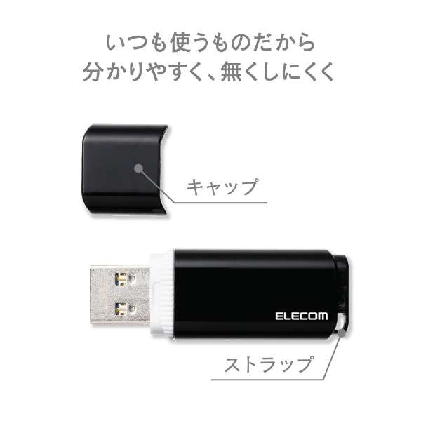 USB存储器白MF-BBU3016GWH[16GB/USB TypeA/USB3.1/盖子式]_3