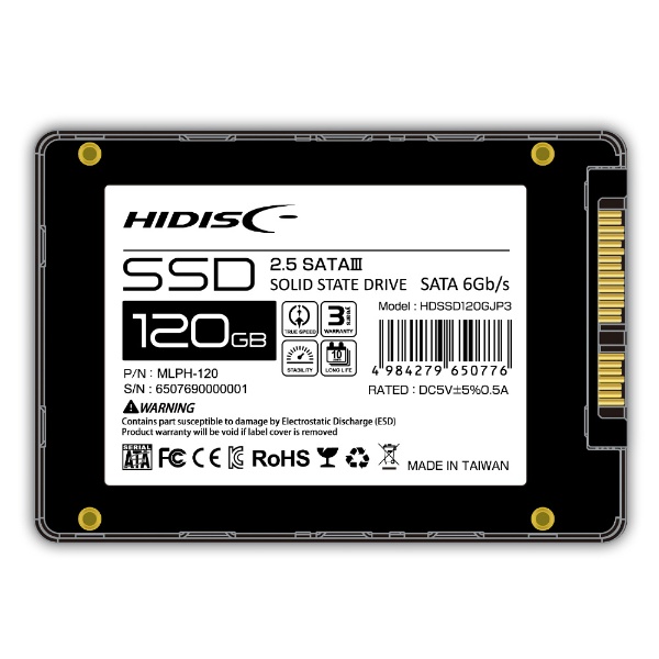 PCパーツ【SSD 120GB 3個セット】HIDISC HDSSD120GJP3
