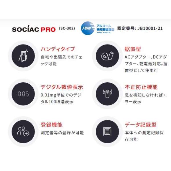 酒精检测器SOCIAC PRO(soshiakku·专业)SC-302_2