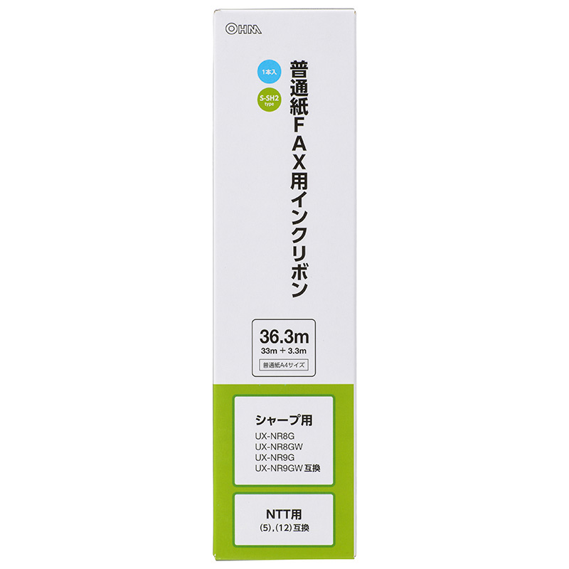 OHM 普通紙FAXインクリボン S-SH2タイプ 1本入 36.3m OAI-FHD36S 