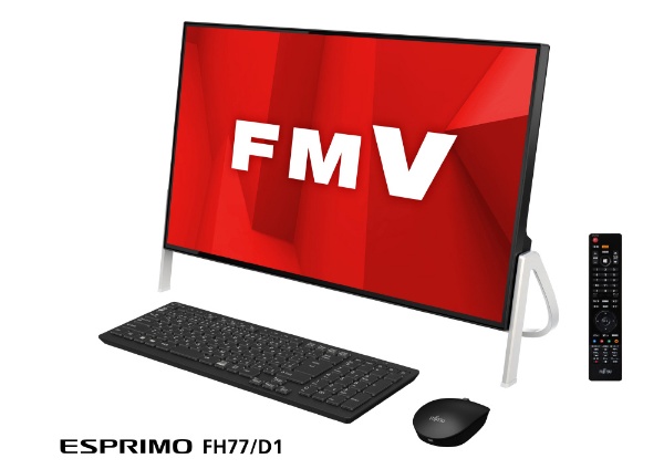ESPRIMO FH77/D1（ダブルチューナー搭載） デスクトップパソコン FMVF77D1BB ブラック [23.8型 /intel Core  i7 /メモリ：8GB /HDD：1TB /Optane：16GB /2019年2月モデル]