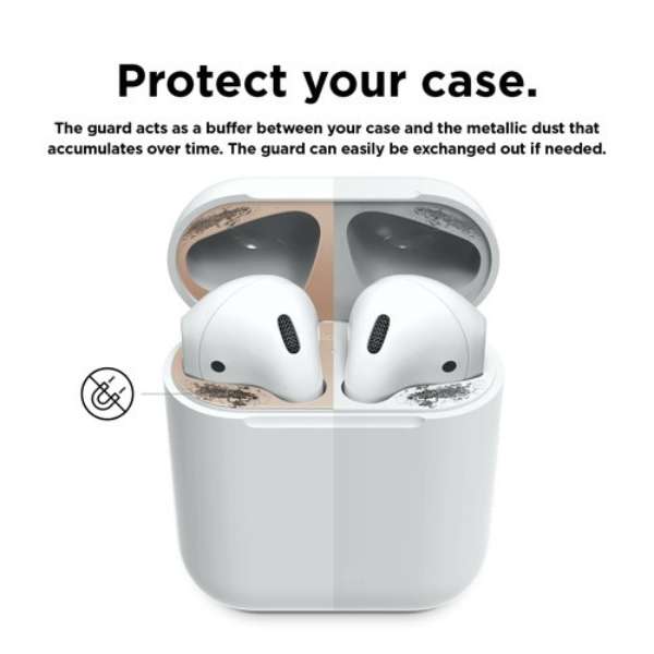 elago AirPods DUST GUARD for AirPods (Matte Rose Gold) EL_APDDGBSDG_MR_3