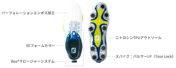 26.0cm メンズ ゴルフシューズ DRYJOYS PRO BOAドライジョイズ プロ ボア(ウィズ：W(ワイド)広い /ホワイト×ブルー×ライム)53353  フットジョイ｜FootJoy 通販 | ビックカメラ.com