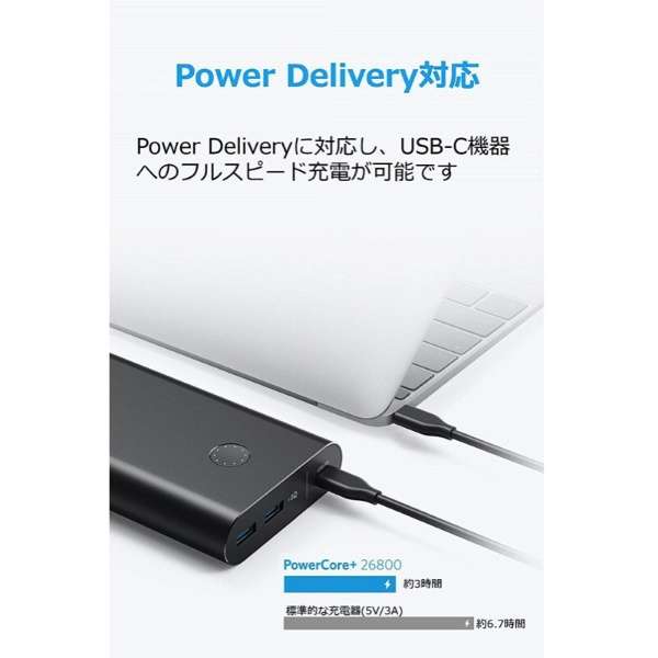Anker PowerCore+ 26800 PD black B13751129 [USB Power Delivery対応] アンカー・ジャパン｜ Japan 通販 | ビックカメラ.com