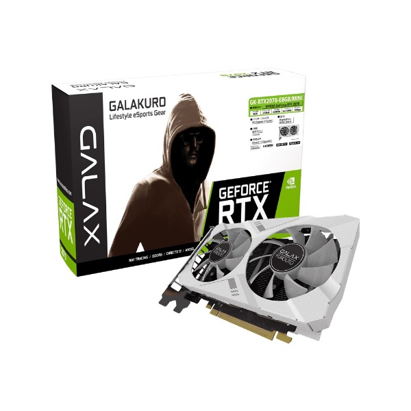 玄人志向 GALAKURO NVIDIA GeForce RTX 2070 デュアルファン 搭載 ショート基盤 モデル 【バルク品】