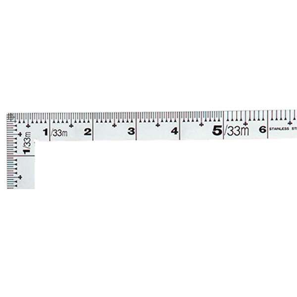 SHINWA测量矩尺厚度宽大的宽度银1尺6寸表里尺A764-10456_2