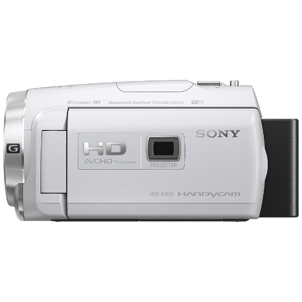 【アウトレット品】 ビデオカメラ [フルハイビジョン対応] HDR-PJ680 ホワイト 【外装不良品】