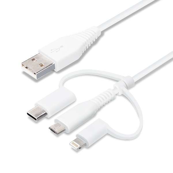 ϊRlN^t 3in1 USBP[u(Lightning&Type-C&micro USB) 50cm zCg PG-LCMC05M04WH 50cm ܲ [0.5m]_2