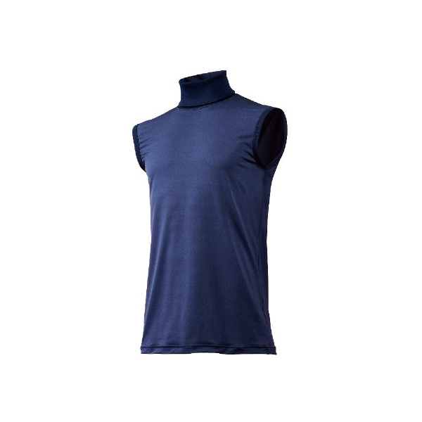 男女兼用　野球用アンダーシャツ　タートルネックノースリーブシャツ(XOサイズ/ネイビー) 12JA5P40