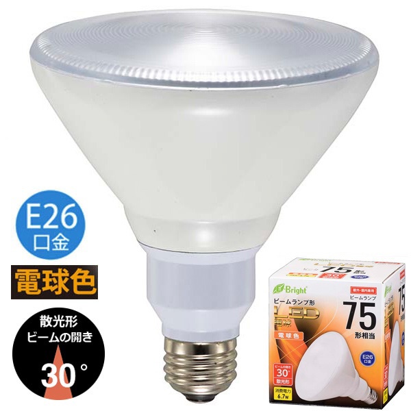 LED電球 ビームランプ形 散光形 E26 75形相当 電球色 LDR7L-W20/75W