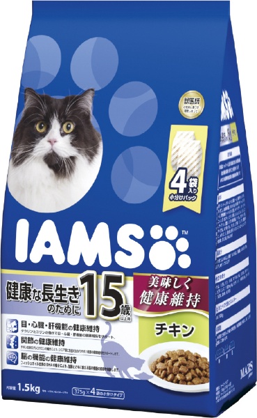 IAMS（アイムス）15歳以上用 健康な長生きのために チキン 1.5kg（375g×4袋） マースジャパンリミテッド｜Mars Japan  Limited 通販 | ビックカメラ.com