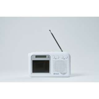ワンセグ対応ラジオ QRIOM ホワイト YTM-RTV200(W) [テレビ/AM/FM /ワイドFM対応]