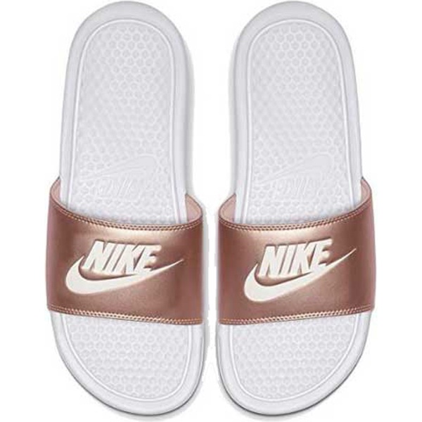 25.0cm レディース シャワー サンダル ベナッシ Womens Slide Nike Benassi  JDI(White×White-metallic Red Bronze)343881-108