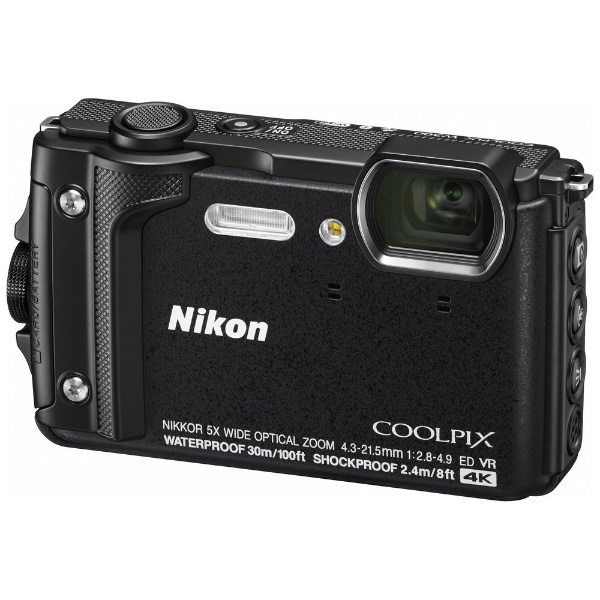 W300 コンパクトデジタルカメラ COOLPIX（クールピクス） ブラック [防水+防塵+耐衝撃]