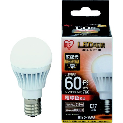 メーカー公式ショップ ＩＲＩＳ 倉 ＬＥＤ電球 Ｅ１７広配光タイプ ６０形相当 電球色 LDA8L-G-E17-6T5 ７６０ｌｍ