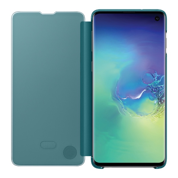 【サムスン純正】Galaxy S10用 Clear View Cover グリーン EF-ZG973CGEGJP