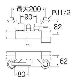 SANEI サーモシャワー混合栓 SK18C-S9L08 - 3