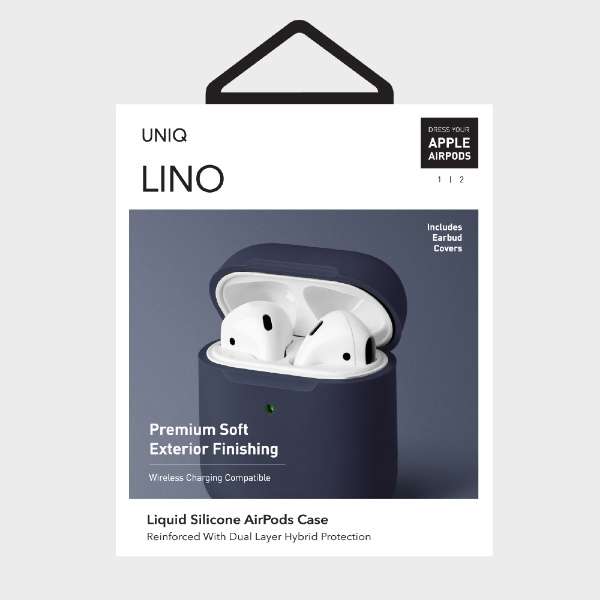 LINO Liquid Silicone AirPods Case BL UNIQ yïׁAOsǂɂԕiEsz_1