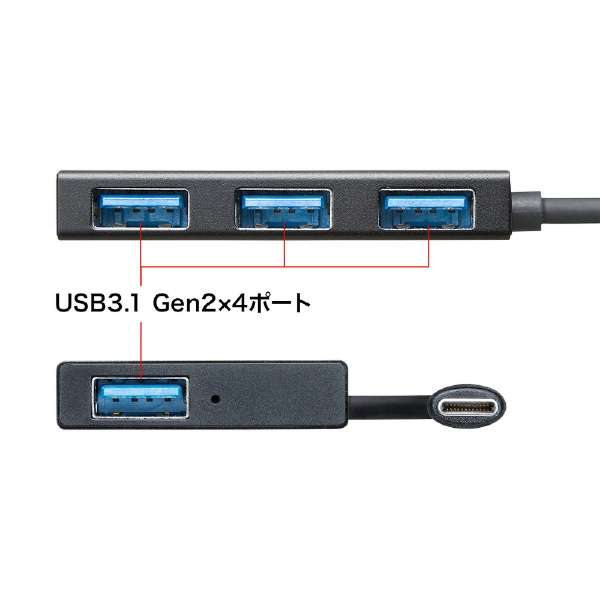 USB-3TCH18BK USB3.1 Gen2Ή Type-Cnu ubN [oXp[ /4|[g /USB 3.2 Gen2Ή]_3